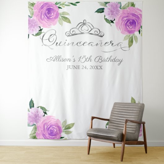 紫色花朵 キンセアニエラ 背景 タペストリー (インサイチュ)