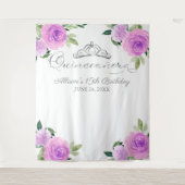 紫色花朵 キンセアニエラ 背景 タペストリー (正面)