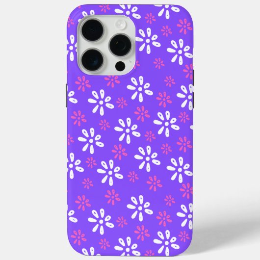 紫色花柄 iPhone 15 Pro Max ケース Case-Mate iPhoneケース (裏面)