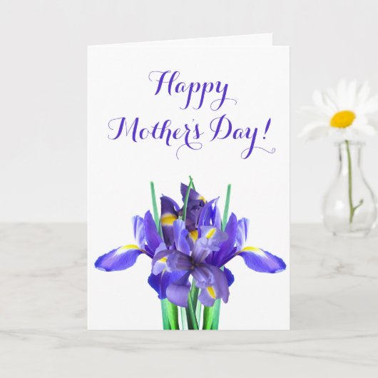 紫色花菖蒲の母の日カード カード (小さな植物)