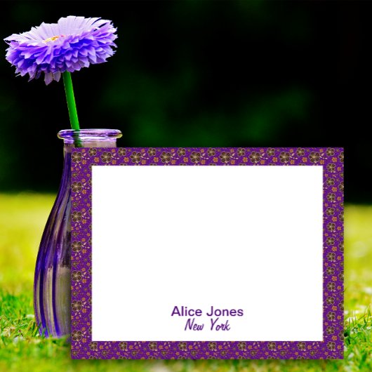 紫色茶色天然花 ノートパッド