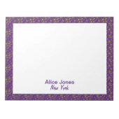 紫色茶色天然花 ノートパッド (正面)