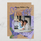紫色薰衣草照片花卉母亲节贺卡 シーズンカード (正面/裏面)