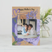 紫色薰衣草照片花卉母亲节贺卡 シーズンカード (スタンド正面)