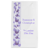 紫色藤ハートデザイン結婚ズ スモールペーパーバッグ (正面)