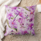 紫色蘭花花紋 クッション (ブランケット)
