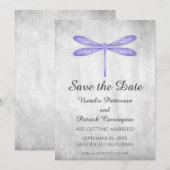 紫色蜻蜓 Save the Date 案内 招待状 (正面/裏面)