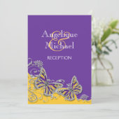 紫色蝶の結婚婚約 招待状 (スタンド正面)