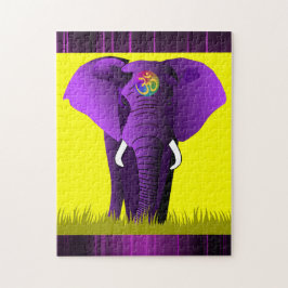 紫色象のパズル ジグソーパズル