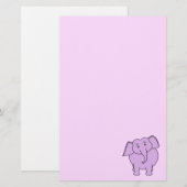 紫色象。 漫画 便箋 (正面/裏面)