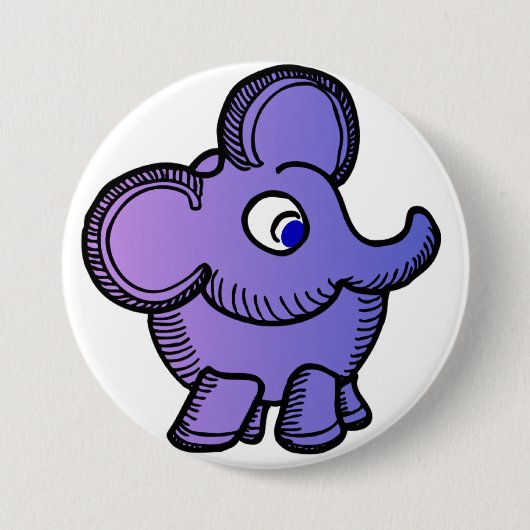 紫色象 缶バッジ (正面)