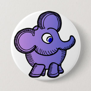 紫色象 缶バッジ