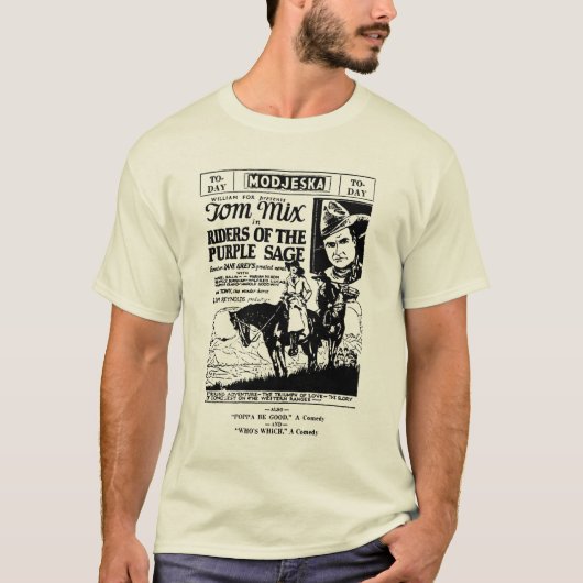 紫色賢人の広告1925年のトムの組合せのライダー Tシャツ (正面)