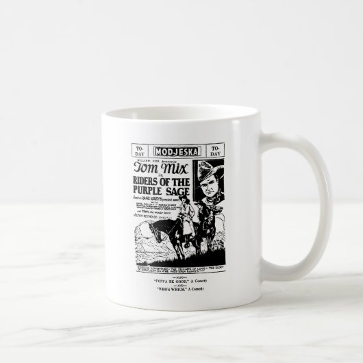 紫色賢人の西部の広告1925年のトムの組合せのライダー コーヒーマグカップ (右)