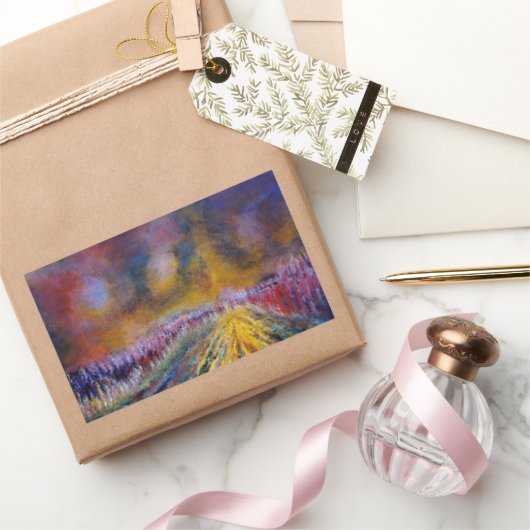 紫色道 長方形シール (ギフト)