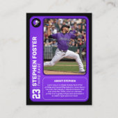 紫色野球トレーディングカードギフト野球選手 コーリングカード (正面)