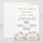 紫色野花婚礼请柬 招待状 (正面/裏面)