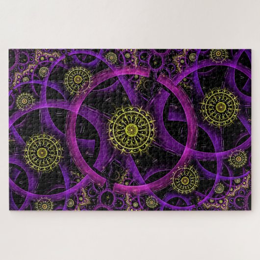 紫色金ゴールドフラクタルパズル ジグソーパズル (横)