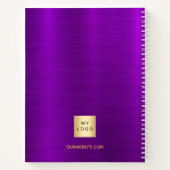 紫色金箔のエレガントなロゴシグネチャー ノートブック (裏面)