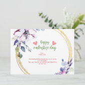 紫色金色美学花卉情人节咖啡杯 シーズンカード (スタンド正面)