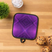 紫色鍋敷きの幾何学模様の2つの画像 鍋敷き (トップダウン)