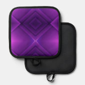 紫色鍋敷きの幾何学模様の2つの画像 鍋敷き (正面/裏面)