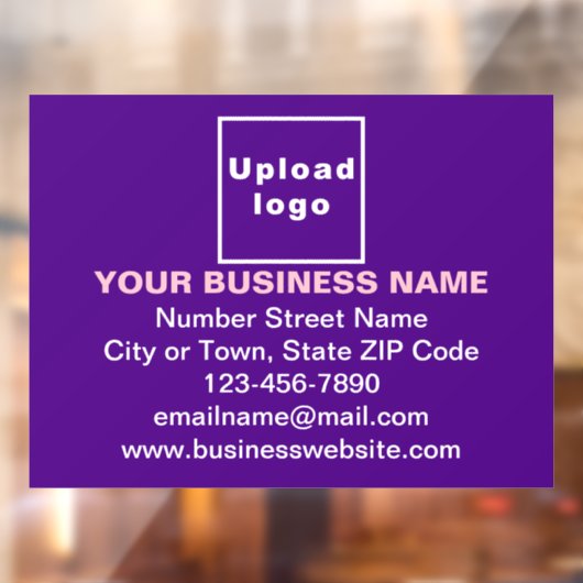 紫色長方形窓用ステッカーのビジネスブランド ウィンドウサイン (シート2)