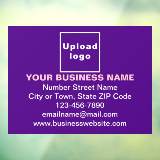 紫色長方形窓用ステッカーのビジネスブランド ウィンドウサイン (シート3)