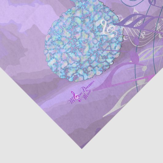 紫色音楽ノートの抽象的なティッシュペーパーか1枚のシート 薄葉紙 (詳細)