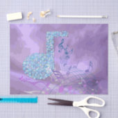 紫色音楽ノートの抽象的なティッシュペーパーか1枚のシート 薄葉紙 (クラフト)