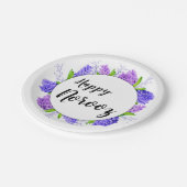 紫色風信子花環新年快樂諾魯茲 ペーパープレート (アングル)