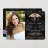 紫色骨症薬DO学校卒業 招待状 (正面/裏面)