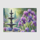 紫色鸢尾花园林喷泉纸巾 薄葉紙 (正面)