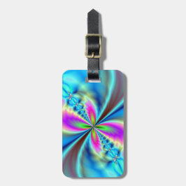 紫色黄色青く白熱［赤熱］光を放つな翼 ラゲッジタグ