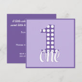 紫色1のパーティの招待状 招待状 (正面/裏面)