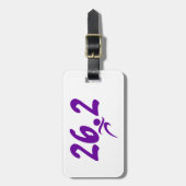 紫色26.2のマラソン ラゲッジタグ (正面縦)