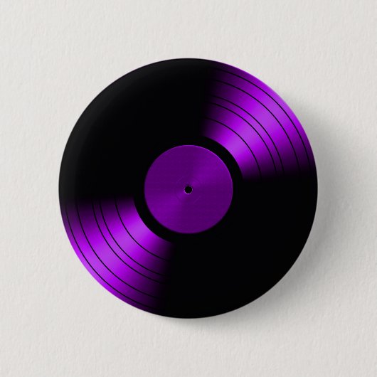 紫色60s 70s 80sのレコードのアルバム 缶バッジ (正面)