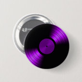 紫色60s 70s 80sのレコードのアルバム 缶バッジ (正面&裏面)