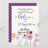 紫色 の 春 招待状 (正面/裏面)