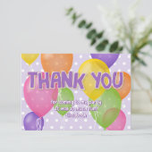 紫色 クッキー カットアウト 風船 バースデー サンクス サンキューカード (スタンド正面)