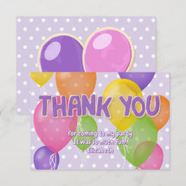 紫色 クッキー カットアウト 風船 バースデー サンクス サンキューカード