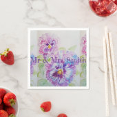 紫色 シャビー パンジー 水彩のサーヴィエット ナプキン スタンダードカクテルナプキン (インサイチュ)