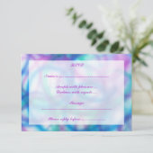 紫色、ティール（緑がかった色）および青いRSVP. 出欠カード (スタンド正面)