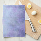 紫色、ティール(緑がかった色)の青、水およびすみれ色の水彩画 キッチンタオル (四つ折り)