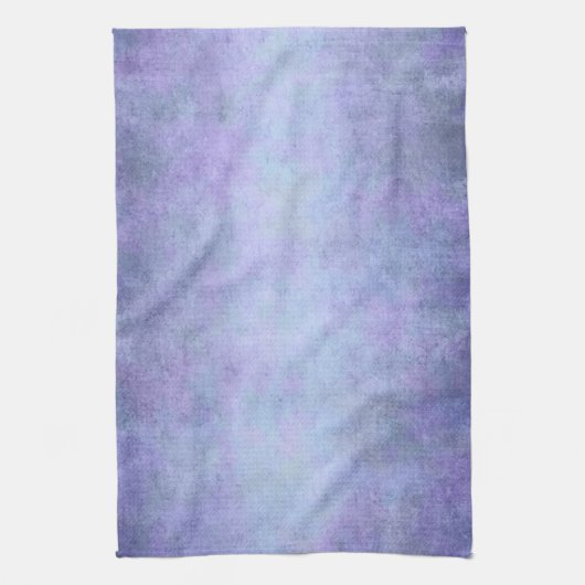 紫色、ティール(緑がかった色)の青、水およびすみれ色の水彩画 キッチンタオル (縦)
