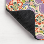 紫色、ティール(緑がかった色)、青、赤、緑及び白い花 マウスパッド (コーナー)