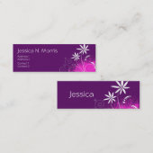 紫色、ピンクおよび白い花 スキニー名刺 (正面/裏面)