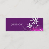 紫色、ピンクおよび白い花 スキニー名刺 (裏面)