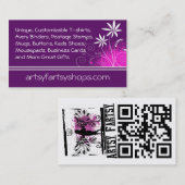 紫色、ピンクおよび白い花 名刺 (正面/裏面)