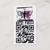 紫色、ピンクおよび白い花 名刺 (裏面)